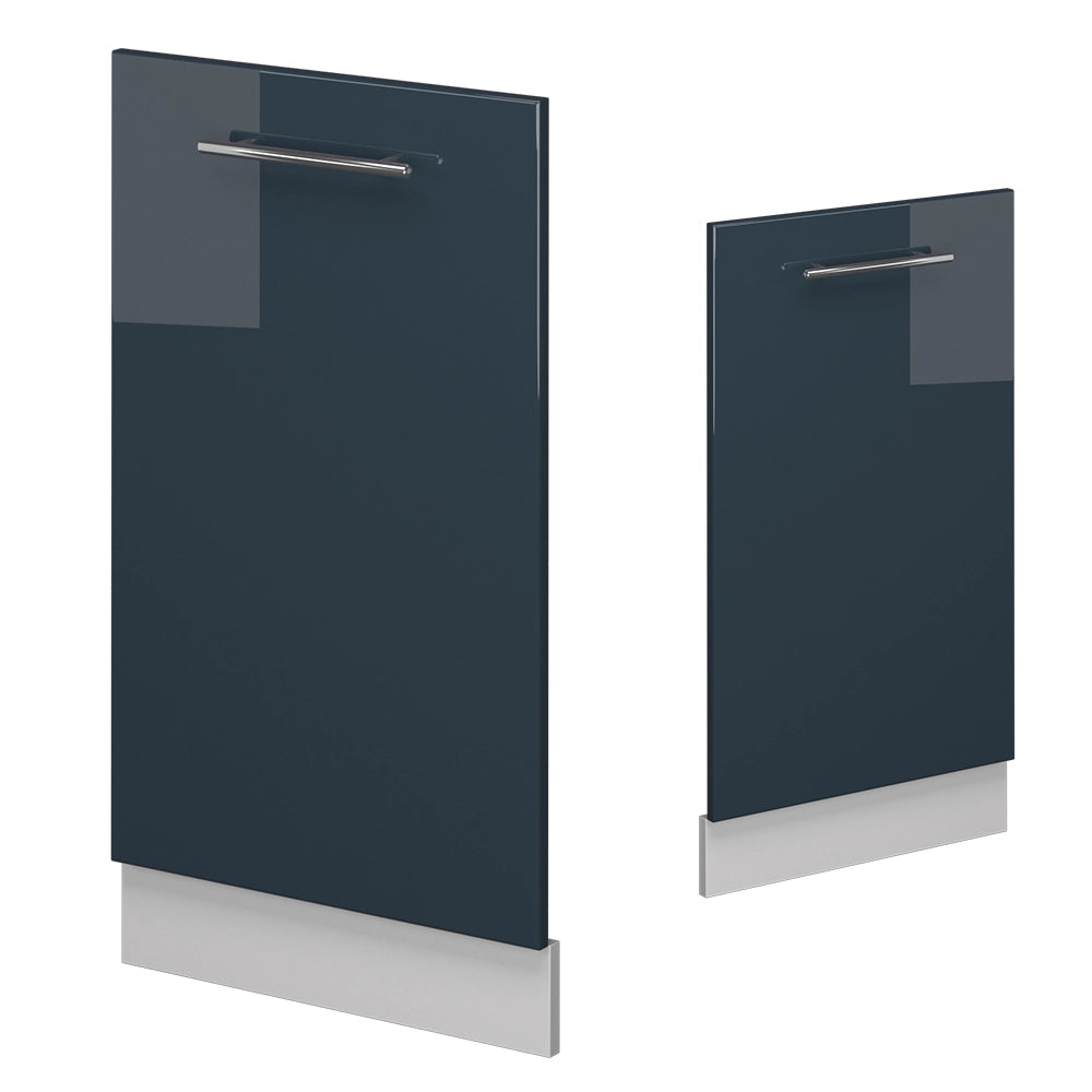 Pannello frontale della lavastoviglie Fame-Line Blu scuro lucido/Bianco 45 cm, PL Antracite Vicco
