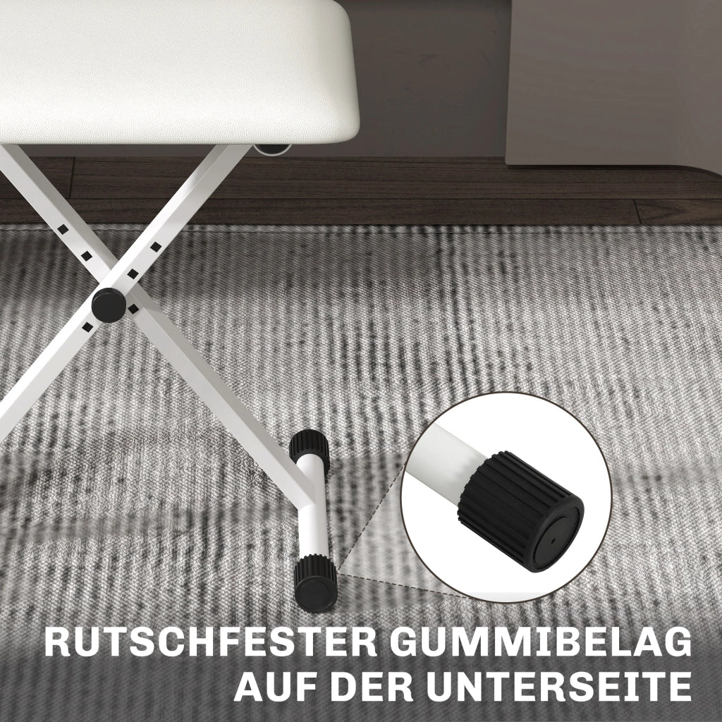 Sgabello da Pianoforte Regolabile Pieghevole ¨C Minimal ¨C 39x29x37-47 cm Bianco