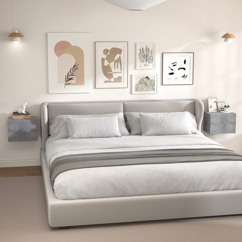 Comodini ¨C zephmum ¨C Grigio, 40x29x30 cm