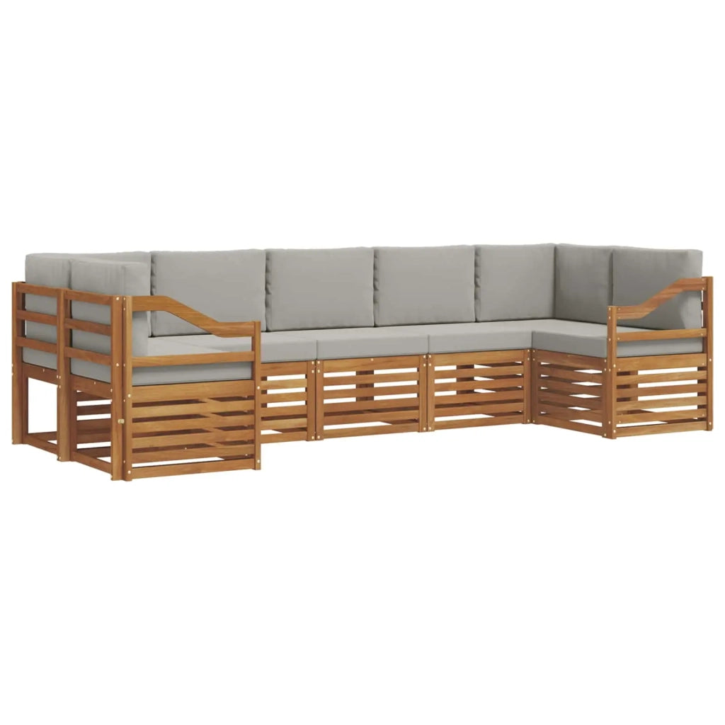 Set divano sezionale con cuscino 7 pcs Grigio Naturale e Chiaro 3375426
