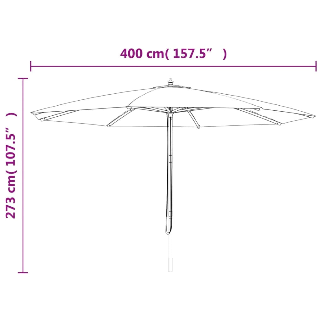 Ombrellone da giardino con palo in legno 400 x 273 cm rosso bordeaux 02_0008351