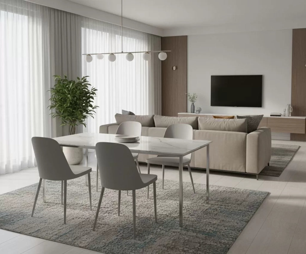 Set 4 sedie colore grigio in polipropilene 54x46 h.84 - Mobili 2G