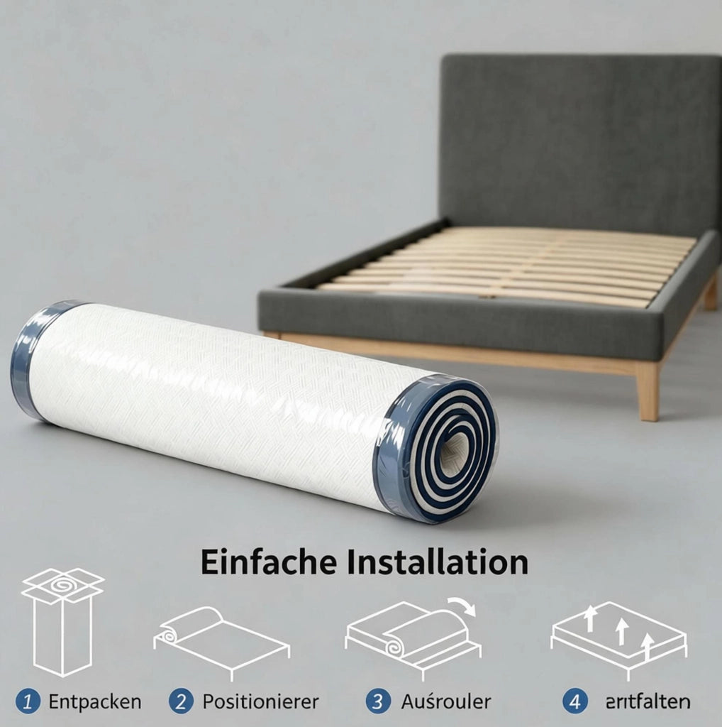 Materasso Memory Foam 140x190 cm con Rivestimento Lavabile e Supporto Medio, Estratto di Tè Verde