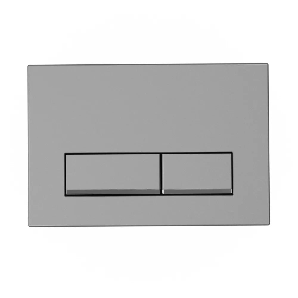 Placca di scarico doppio tasto in ABS silver grey opaco e cromato