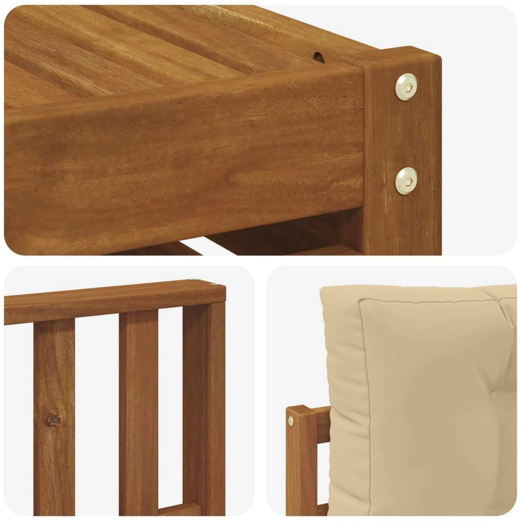 Set di divani da esterno con cuscino 8 pcs Naturale e Beige 3373178