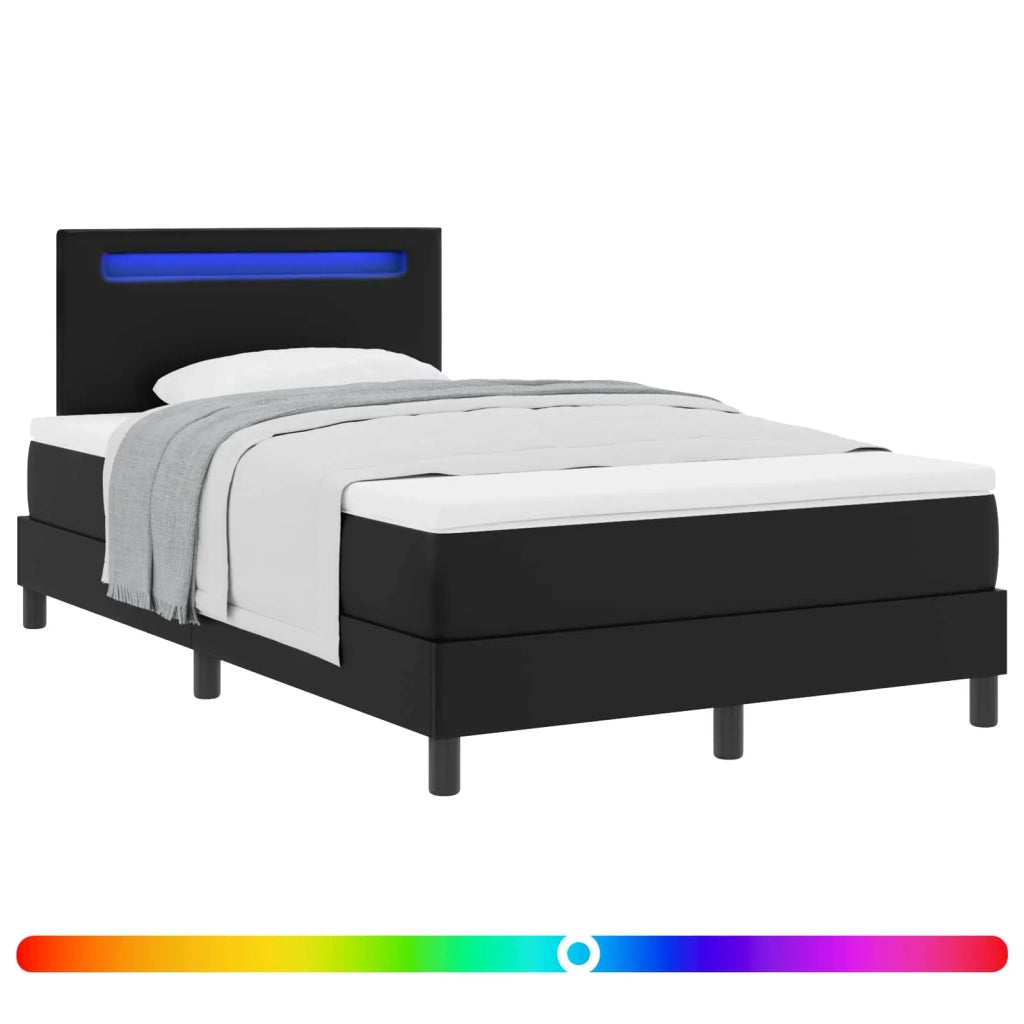 Letto a molle con materasso Nero 120 x 190 cm Pelle sintetica 3339040
