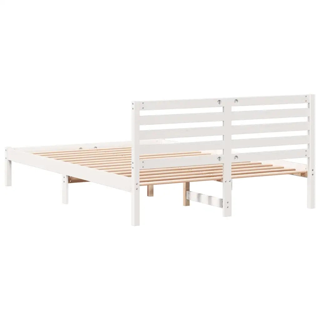 Struttura del letto-Giroletto-Rete del Letto Bianco 140 x 220 cm Pino massello 894943