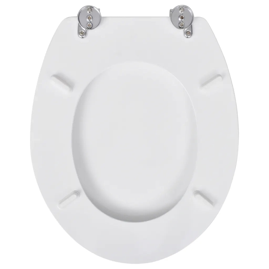 Sedile WC in MDF con Coperchio Design Semplice Bianco 140801