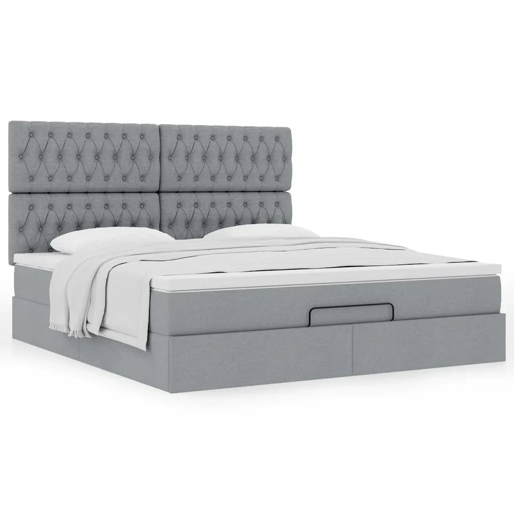 Struttura Letto Pouf con Materasso 180x200 cm in Tessuto 3313258