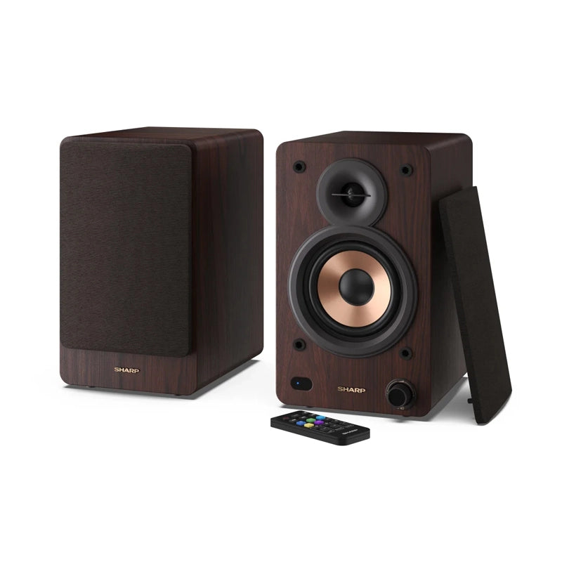 Sharp bookshelf speakers 2-vie marrone con cavo e senza cavo 60 w - SHACPSS30BR