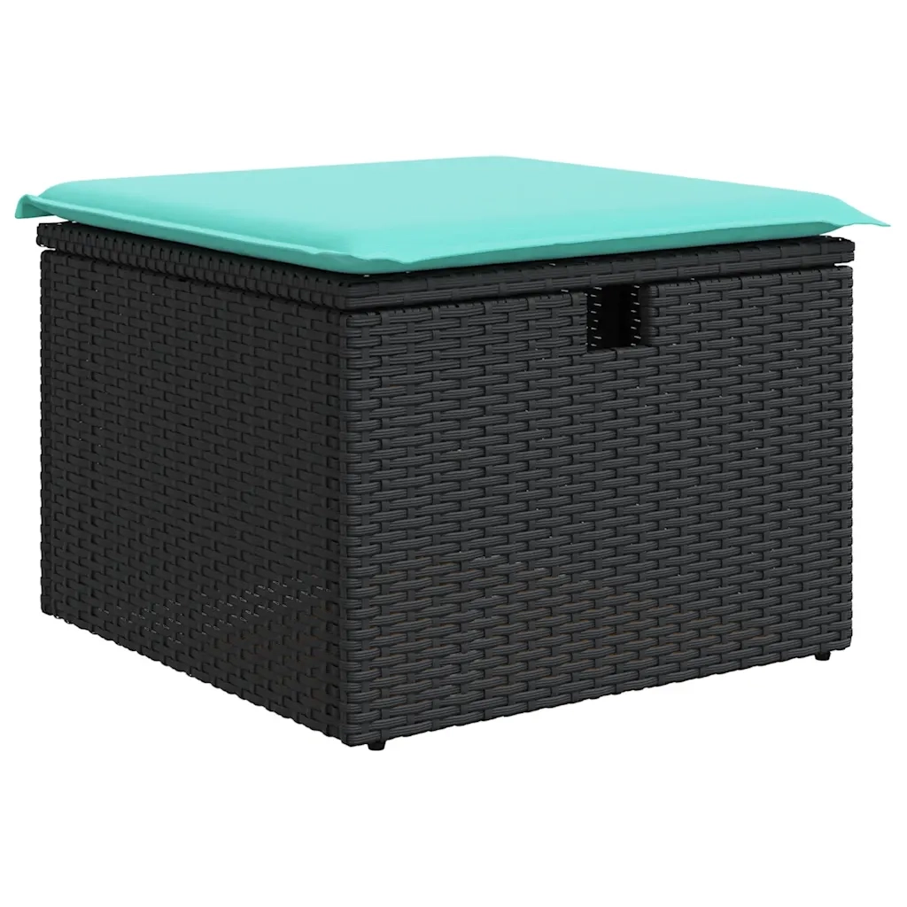 Set Divano da Giardino 6 pz con Cuscini Nero in Polyrattan 3326019