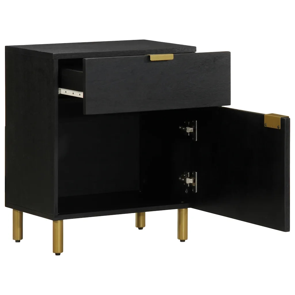 Comodino-Tavolino da notte Nero 50x33x60 cm in Legno Multistrato 604567