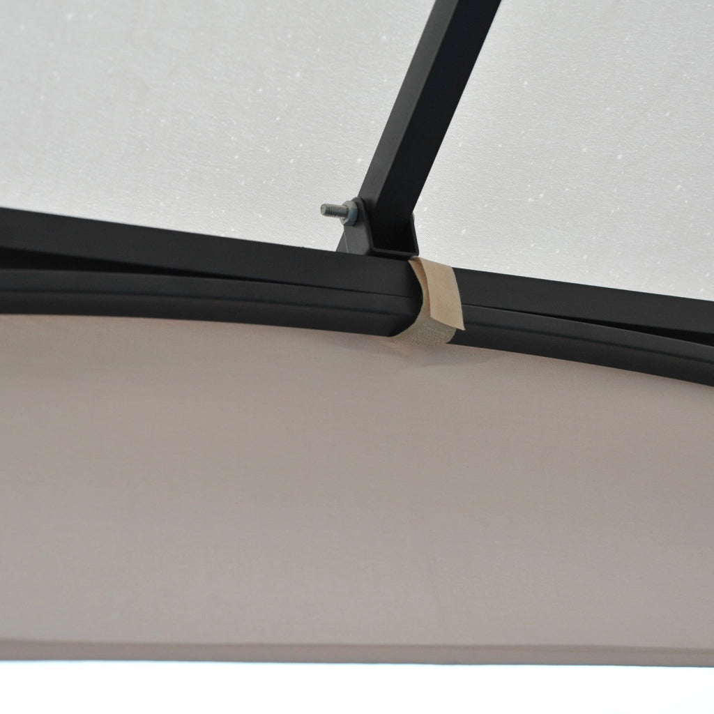 Gazebo da giardino con doppio tetto idrorepellente e zanzariere beige 295 × 295 × 275 cm per feste all'aperto