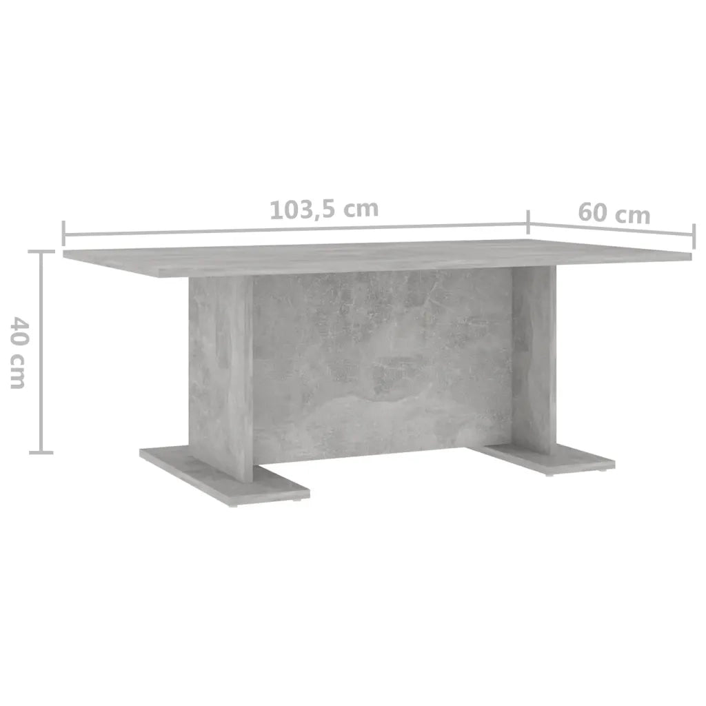 Tavolino Salotto Grigio Cemento 103,5x60x40cm Legno Multistrato 806844