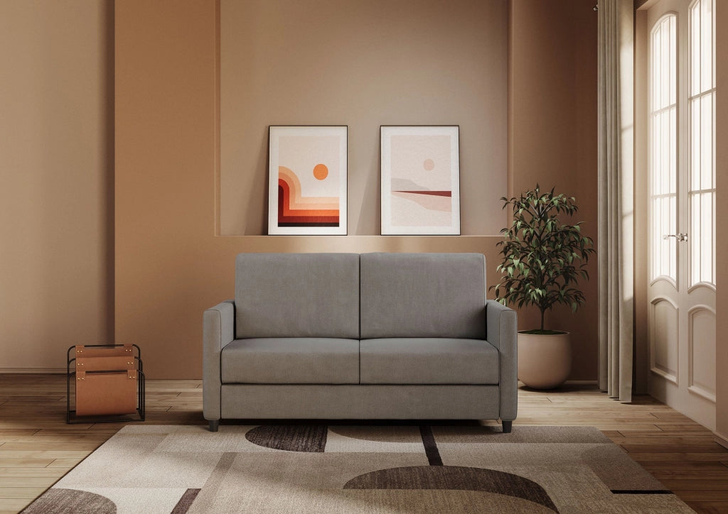 Divano 2 Posti 158x85x85 cm Karay in Tessuto Grigio