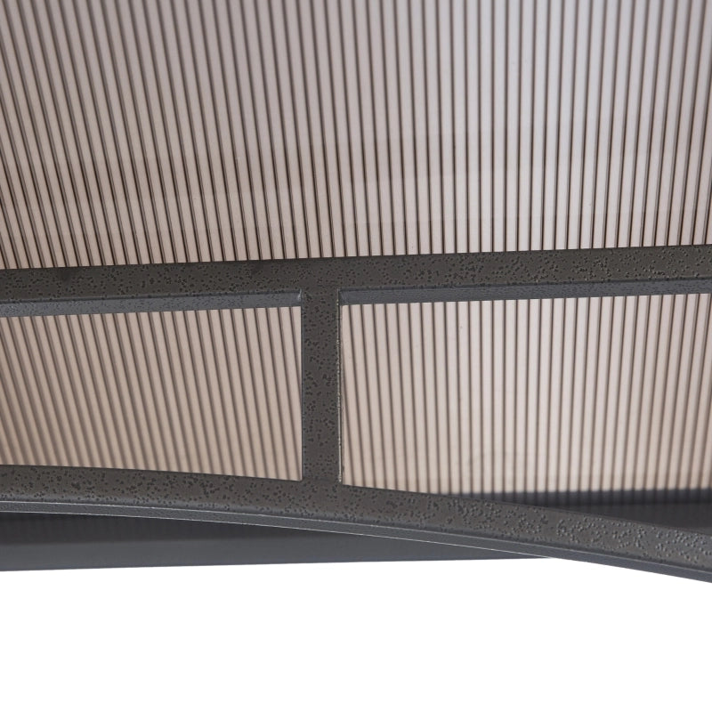 Gazebo per barbecue con tetto in PC resistente alla pioggia e ai raggi UV; due ripiani laterali; 240 × 150 × 250 cm