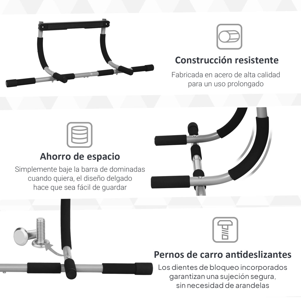Barra per Trazioni a Soffitto per Palestra ¨C Zephmum ¨C 92x40x17cm Nero