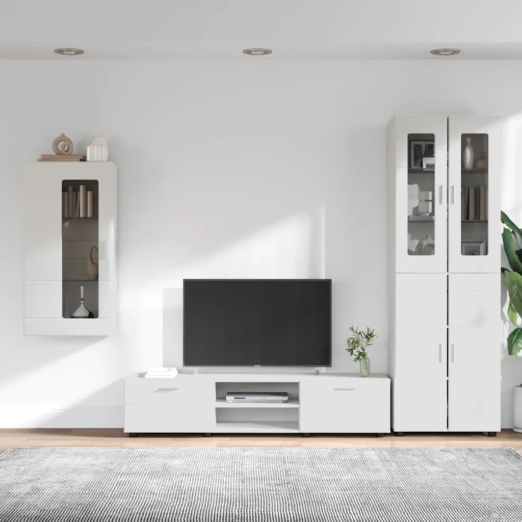 Set mobile TV con porta FLORIN 3 pcs Bianco Legno multistrato 3397964