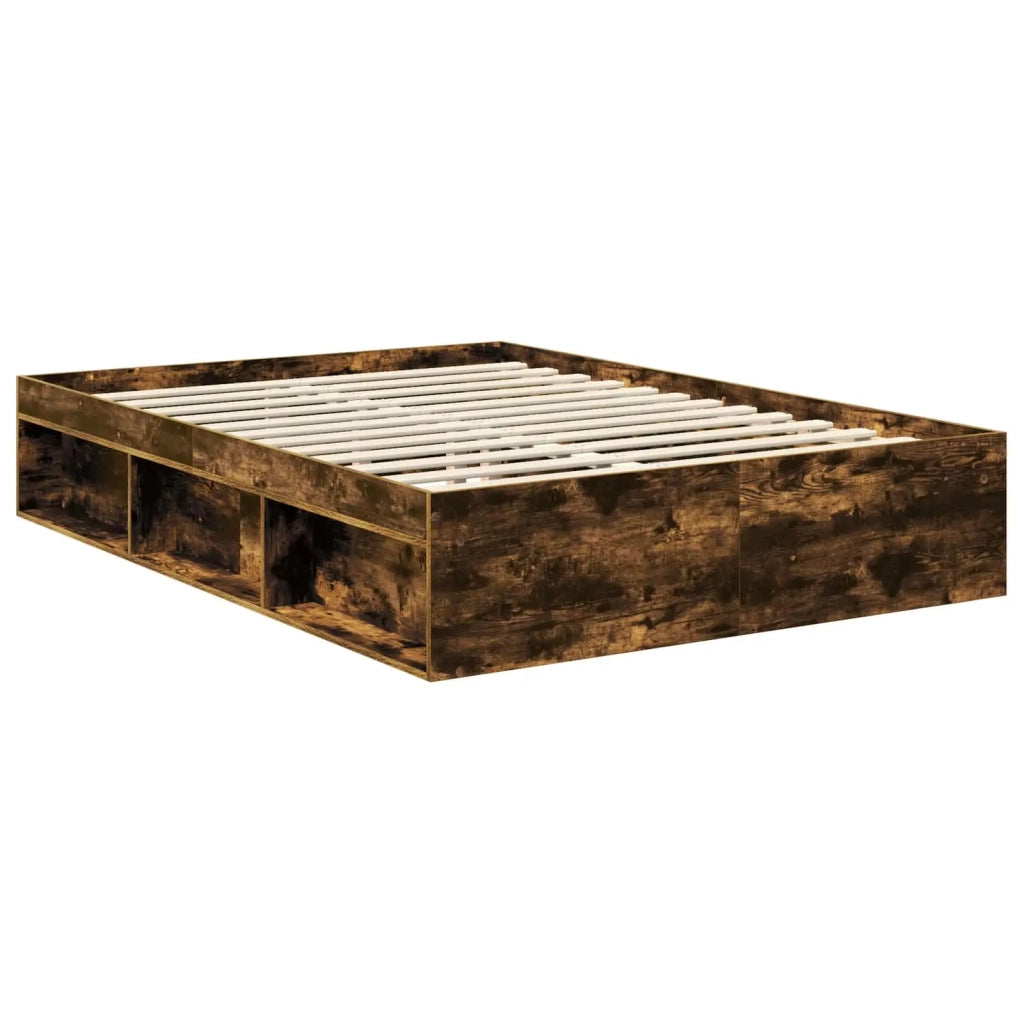 Struttura del letto Rovere fumé 140 x 190 cm Pino massello 3410604