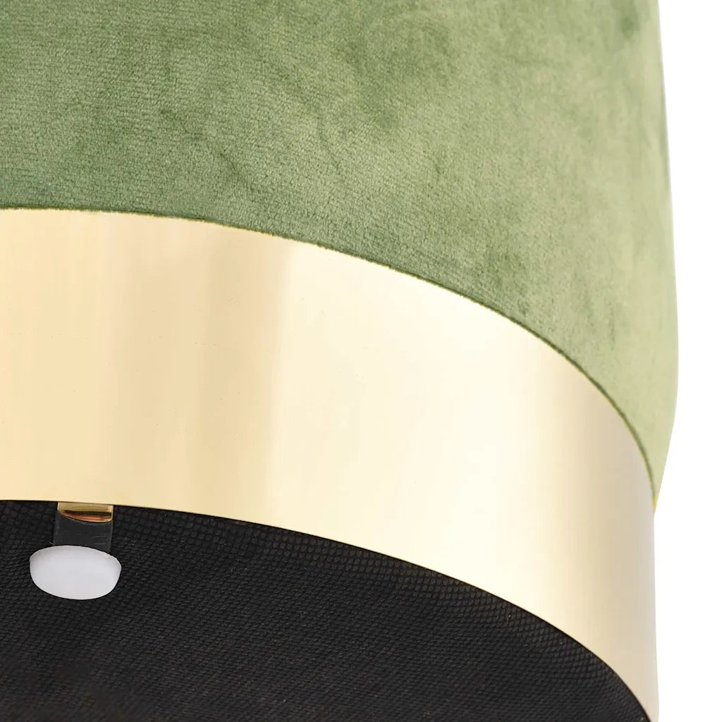 Sgabello Verde Senape e Oro in Velluto 28 x 36 cm 249841