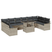 Set Divano da Giardino con cuscino 11 pcs Grigio chiaro
