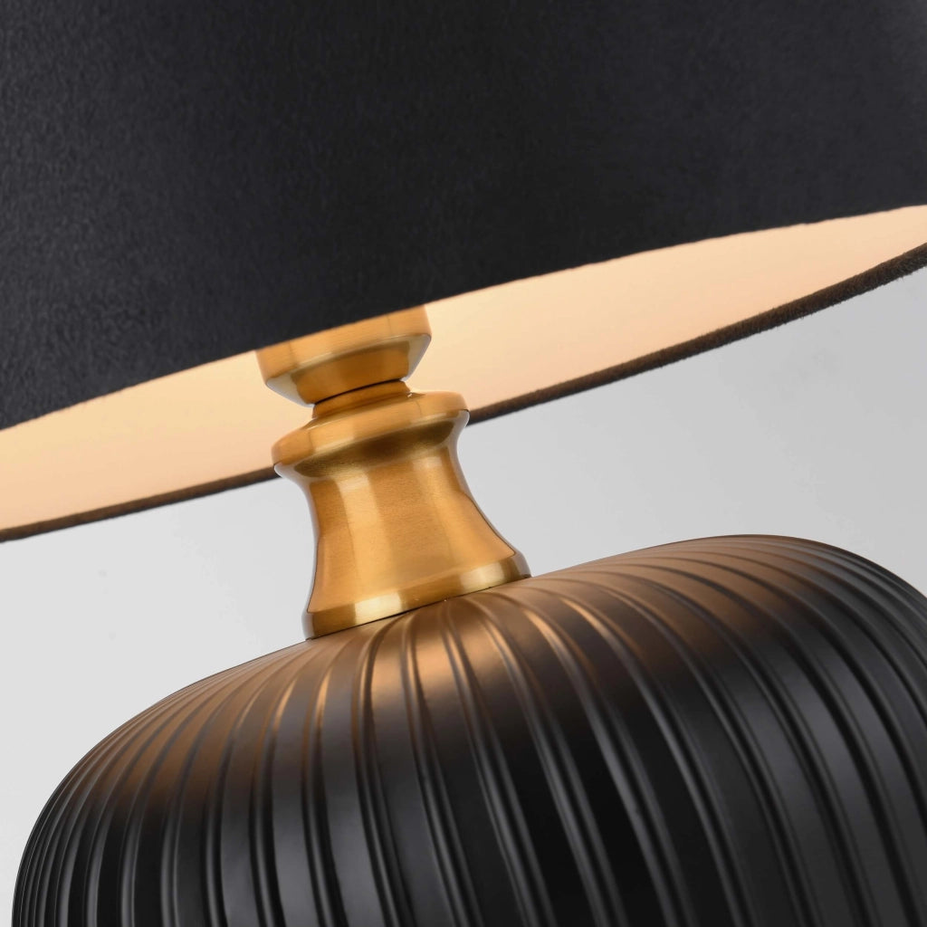 Lampada da tavolo Tamiza piccola nera/oro E27 48cm