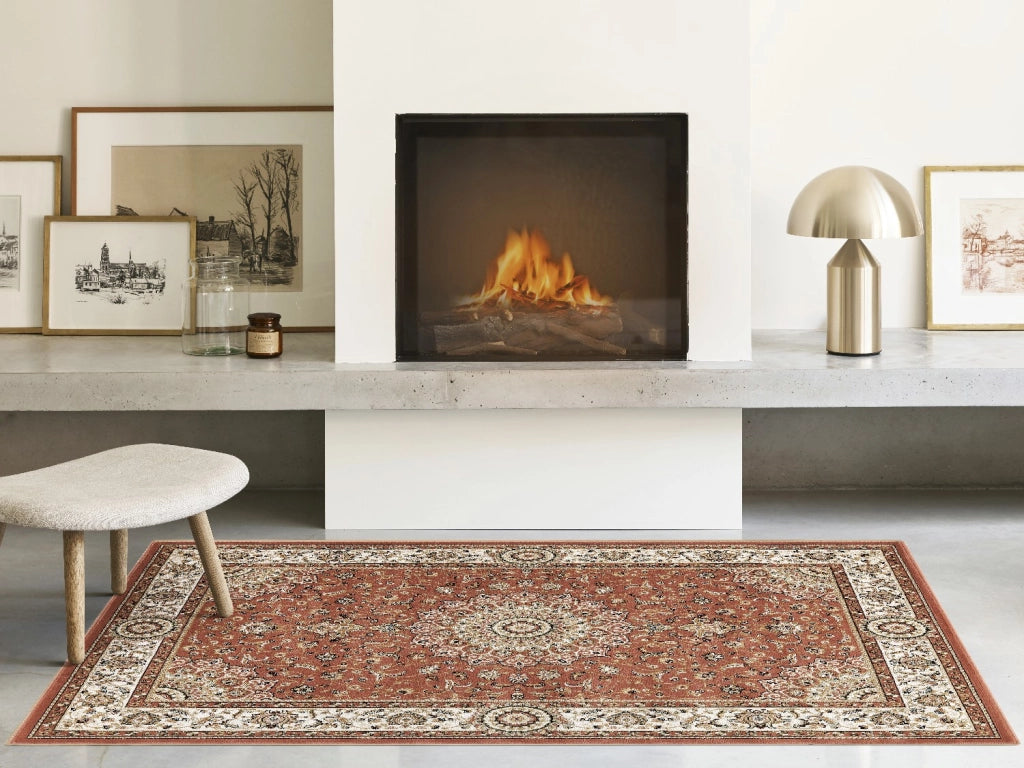 Tappeto BABIL cm.80x240 disegno classico orientale colore rosa e crema