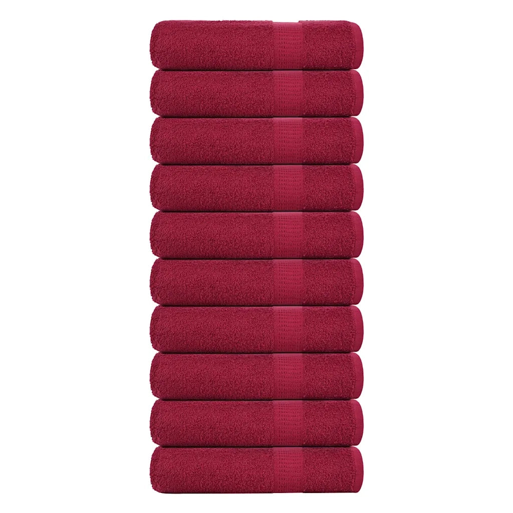 Asciugamani da Doccia FROGN 10 pz Bordeaux 70x140 cm 360 g/m² 136739