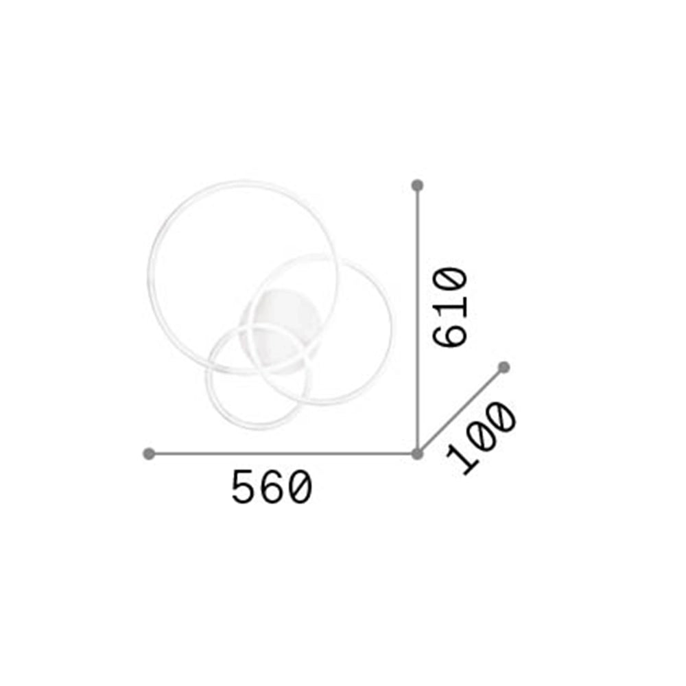 Plafoniera Moderna Frame Metallo Nero Led 41W 3000K Luce Calda