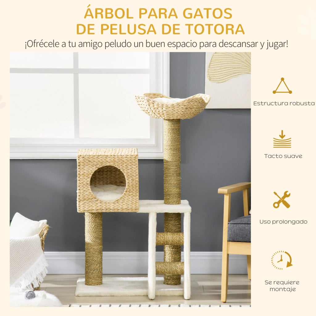 Tiragraffi per Gatti con Cuccia e Grotta ¨C Xylo ¨C Altezza 100,5 cm