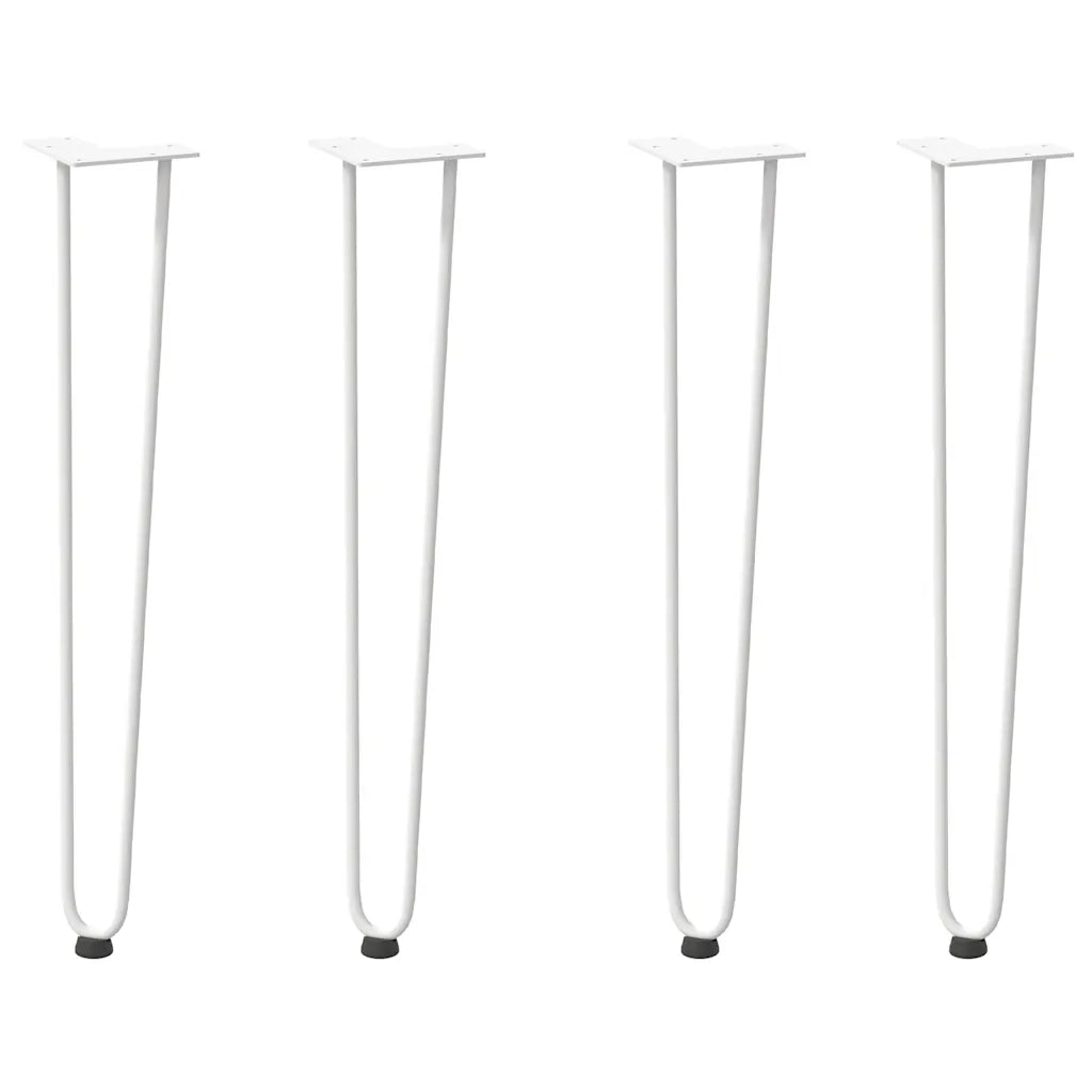 Gambe a forcina per tavoli consolle 4 pz Bianco 72 cm Acciaio massiccio 4012425