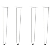 Gambe a forcina per tavoli consolle 4 pz Bianco 72 cm Acciaio massiccio 4012425