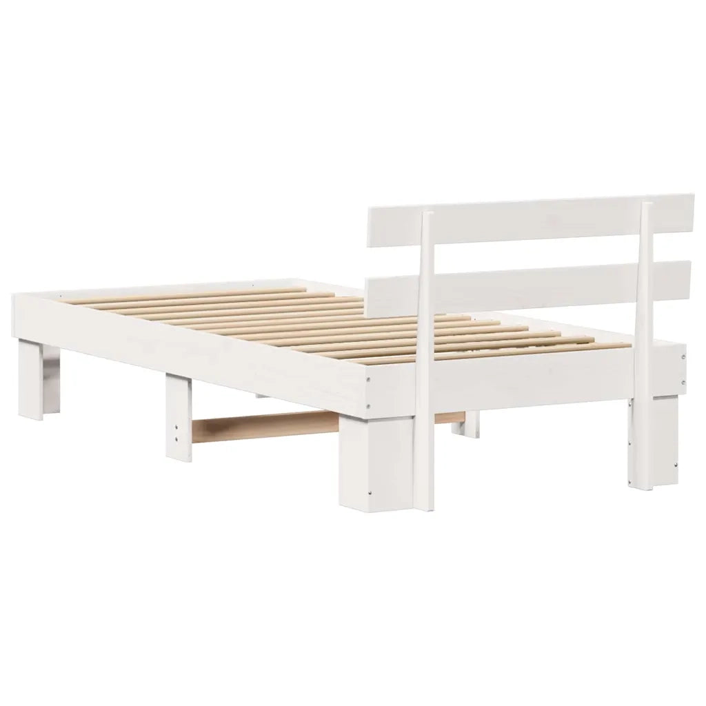 Struttura del letto-Giroletto-Rete del Letto Bianco 90 x 190 cm Pino massello 781627