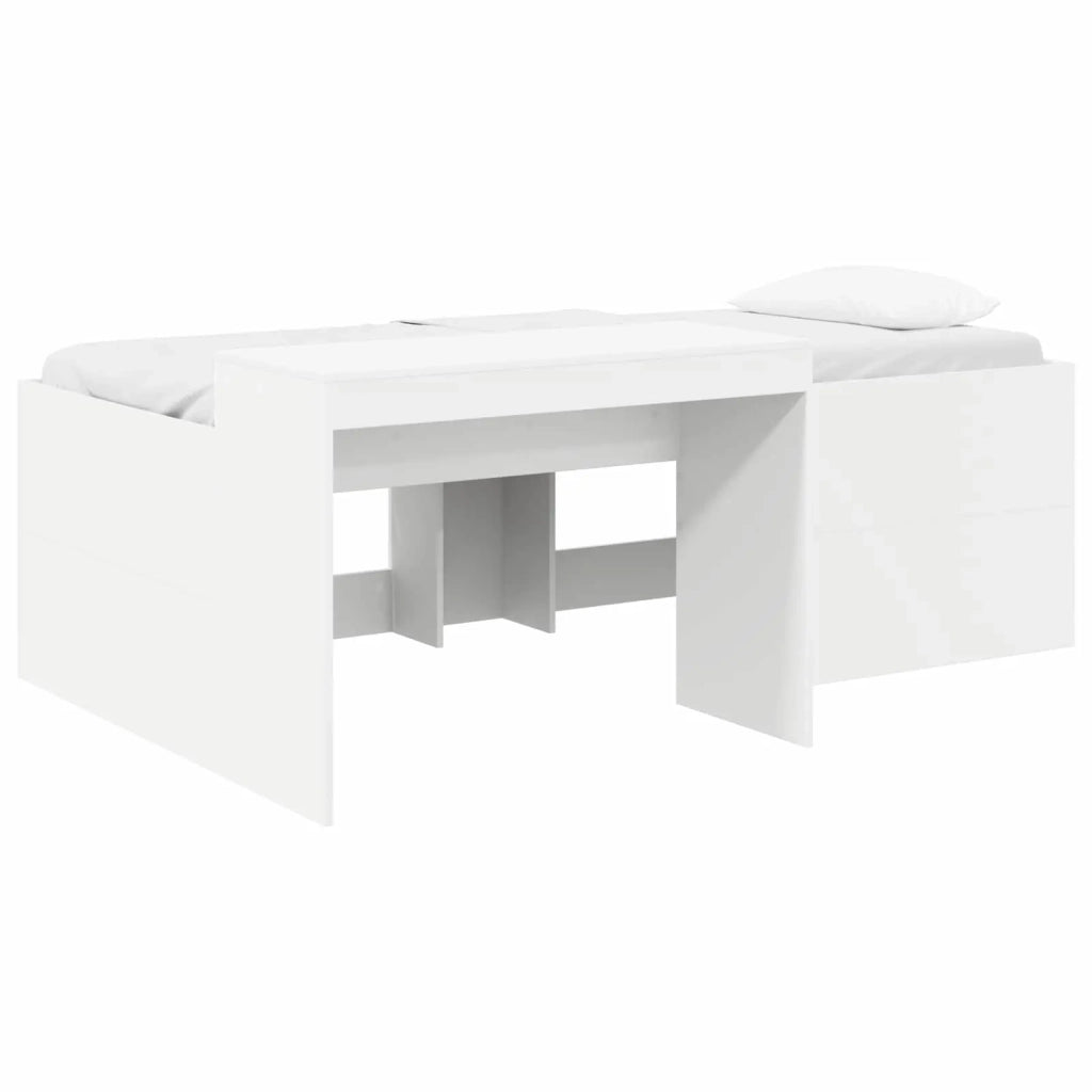 Letto alto per bambini con scrivania Bianco 75 x 190 cm 3422683