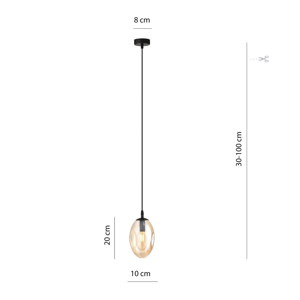 Lampada a sospensione Emibig Astral E14 vetro miele