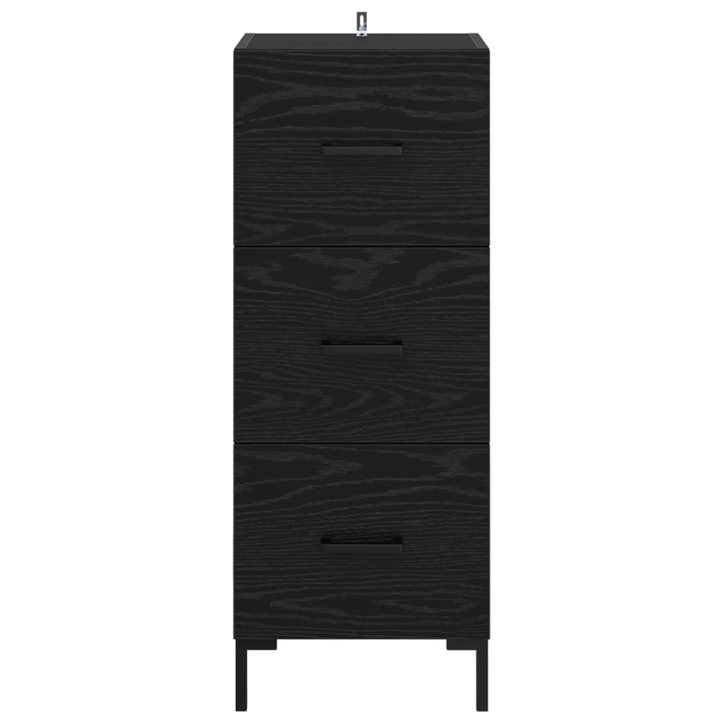 Credenza | Madia | Buffet da pranzo | Armadio da pranzo Rovere Nero 34,5 x 34 x 90 cm Legno multistrato