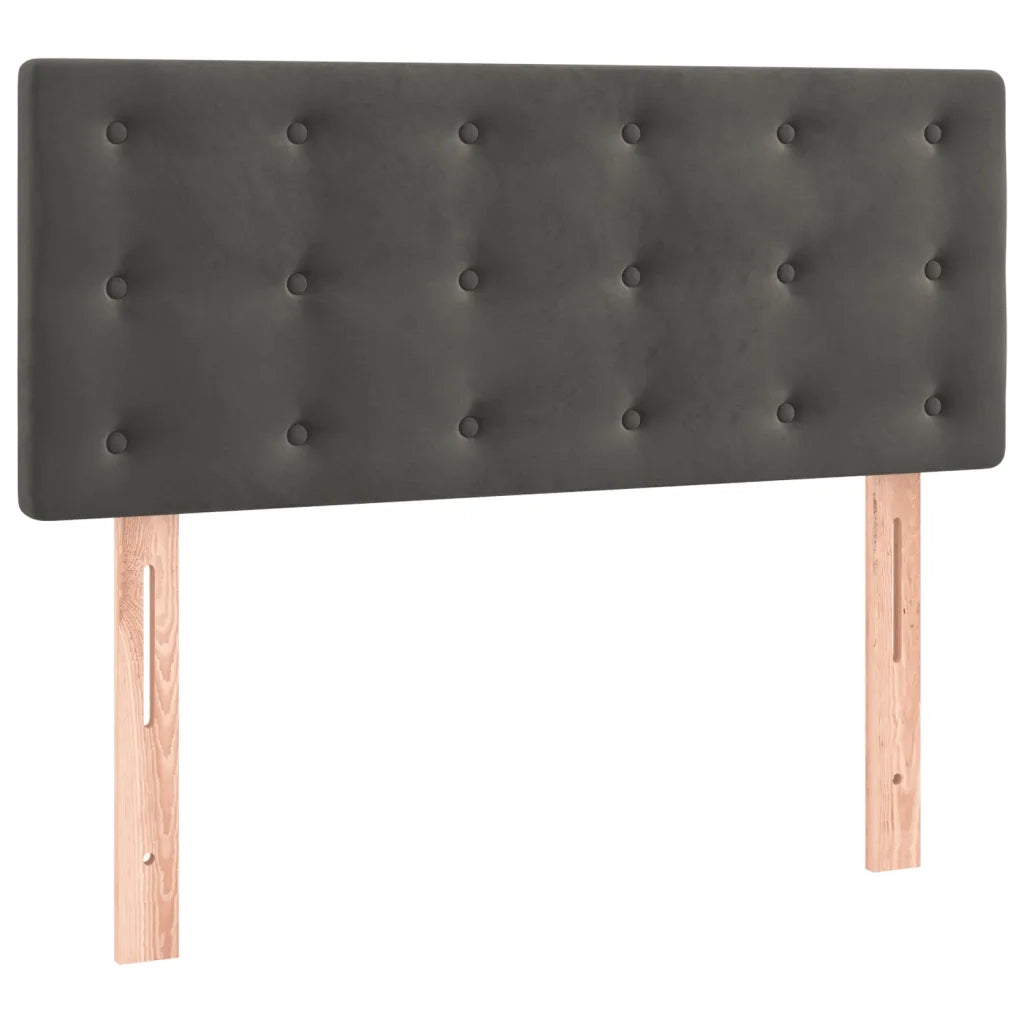 Letto a Molle con Materasso e LED Grigio Scuro 90x190cm Velluto