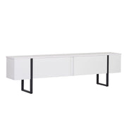 Porta TV in legno "Onera" - 180 x 30 x 45 cm - Bianco-Nero