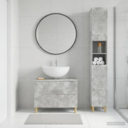 Set di Armadi da Bagno da 2 Pezzi DELFT Grigio Cemento 3417543