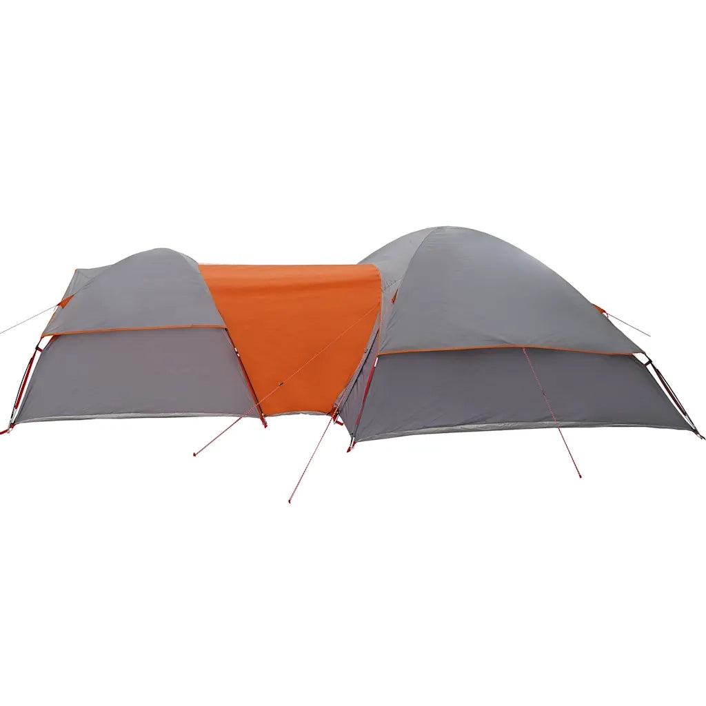 Tenda da Campeggio 5 Persone-Tenda per Escursionismo Grigio e Arancione Impermeabile 244494
