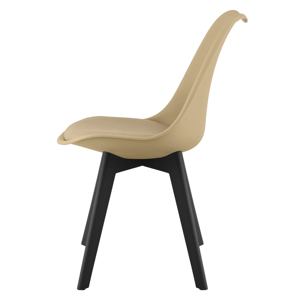 Sedia VALORA RIXK - Beige scuro con gambe nere x 3