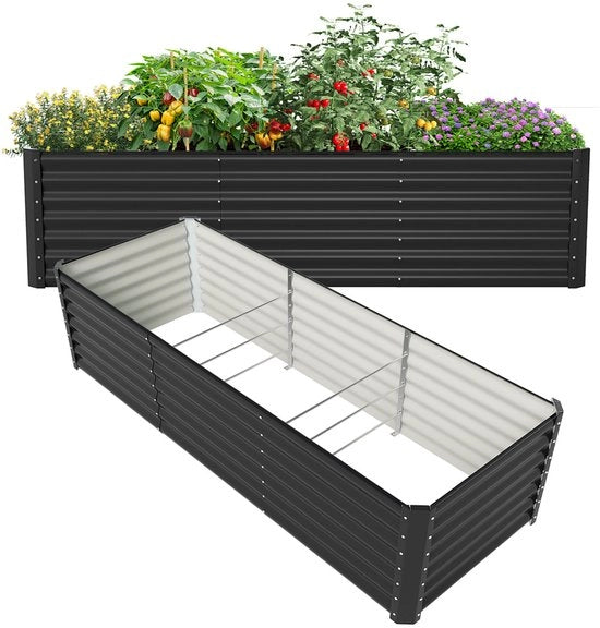 Impianto di Coltivazione in Acciaio XXL 240x90x60 cm - Completo con Kit di Montaggio - Resistente all'Umidità e Stabile - 0,6 mm di Spessore - Adatto per Erba, Erbe e Fiori in Acciaio Antracite