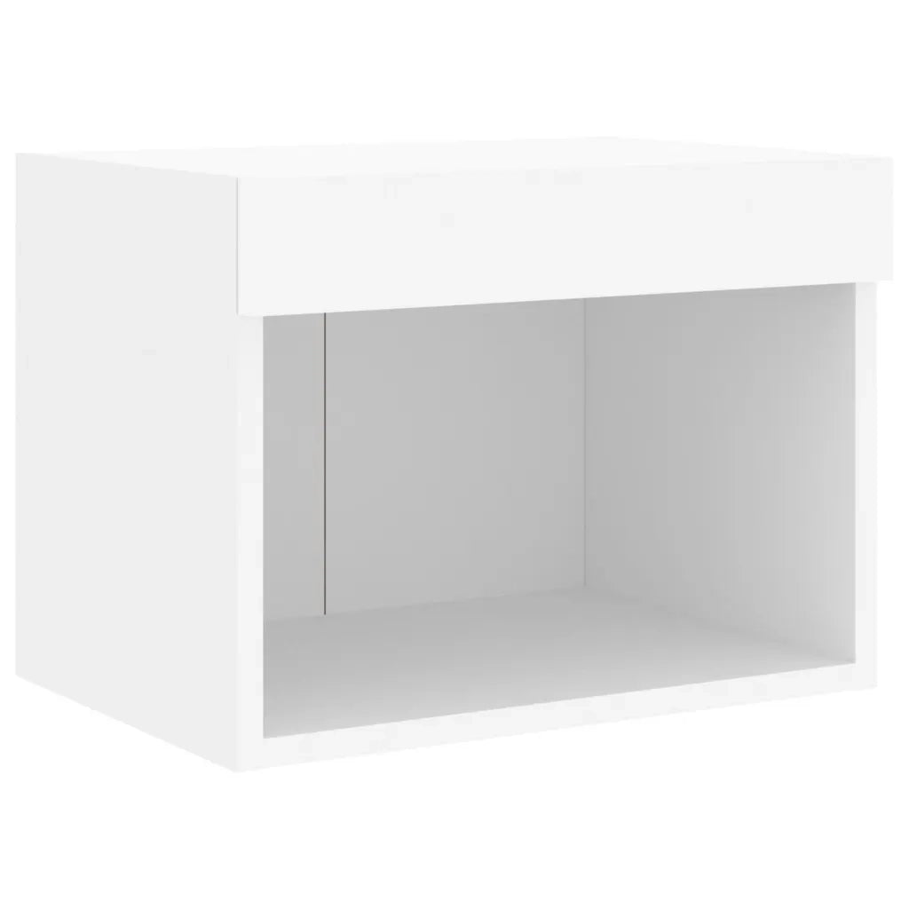 Mobili TV a Muro con LED 8pz-Set di 8 Credenza per TV sospesa Bianchi in Legno Multistrato