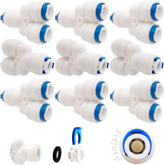 Adattatore per connessione per filtro RO acqua 635 mm (1/4 ") - 9 pezzi