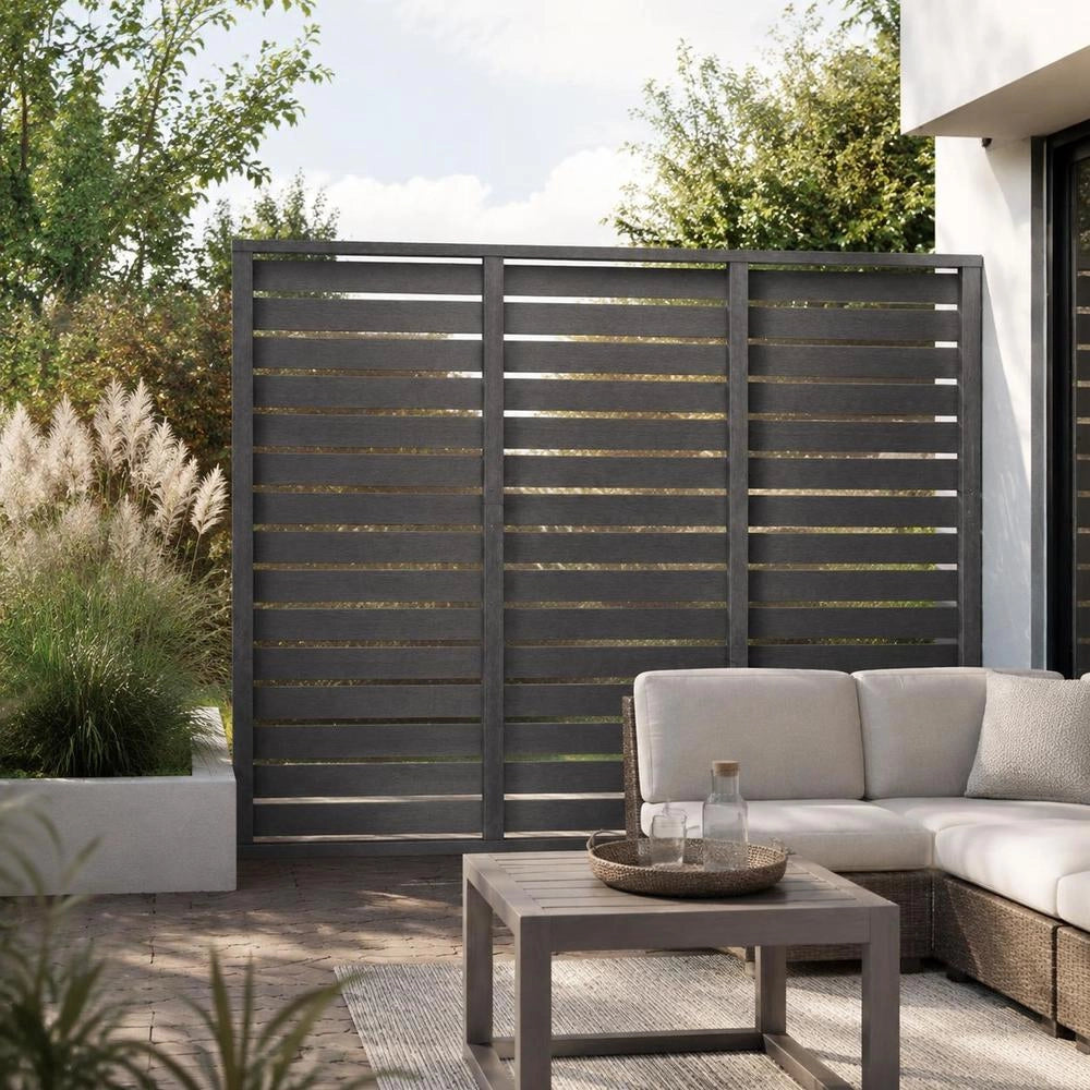 Fence Element WPC 180x180 Cm Gray