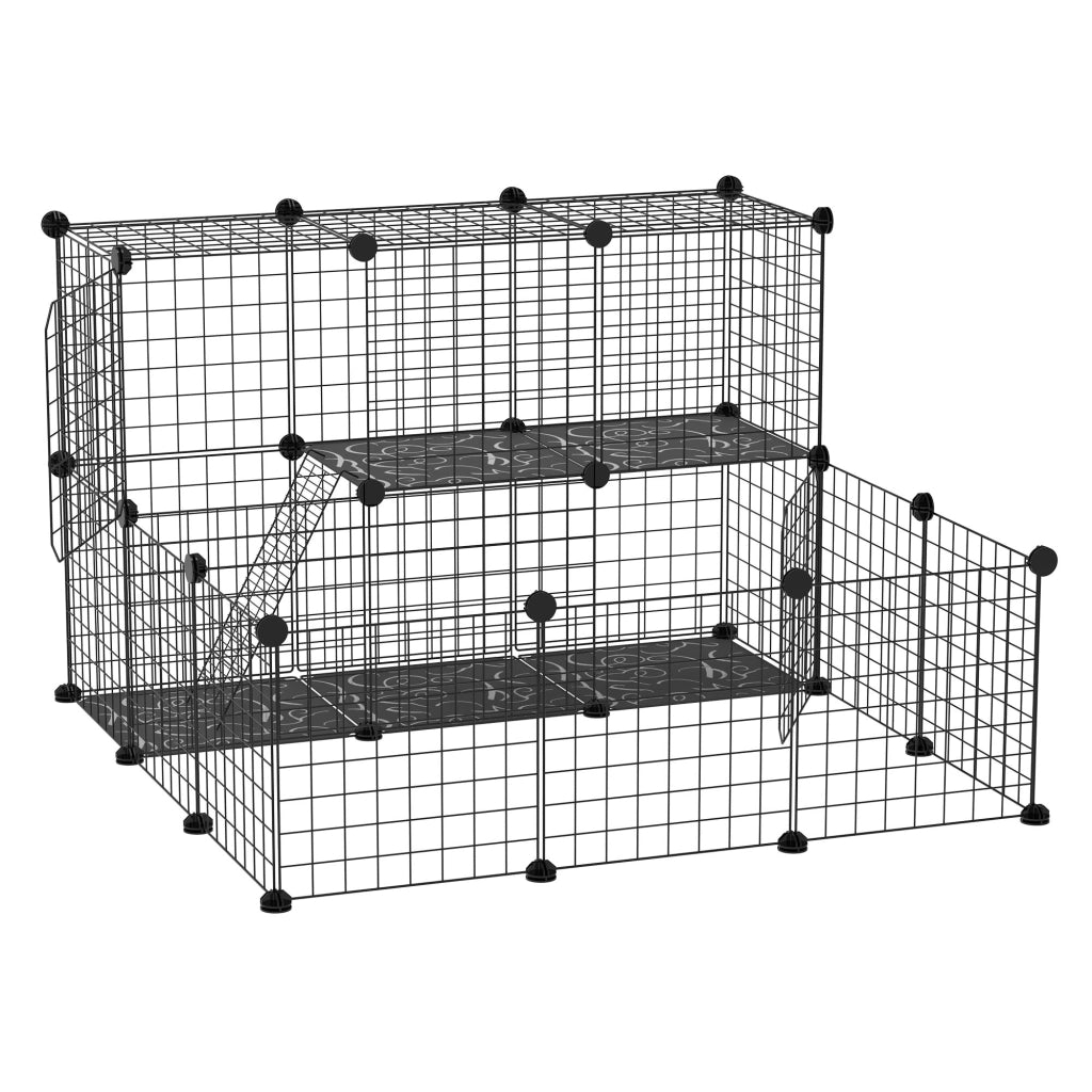 Recinto per Animali Domestici Modulabile ¨C Minimal ¨C 105x105x70 cm Nero