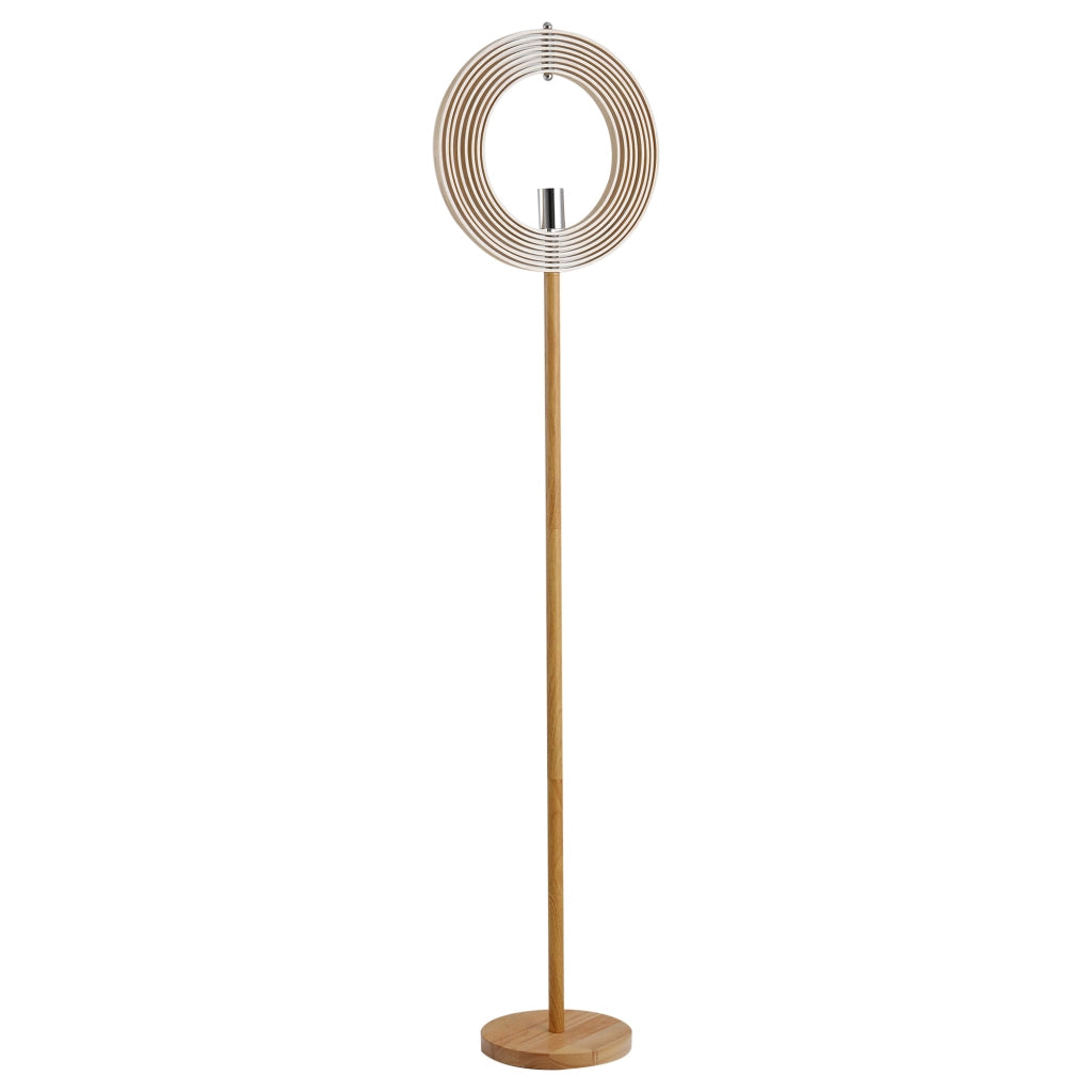 Lampada da terra moderna in legno e ferro con paralume ad anelli regolabili per soggiorno e camera attacco E27 Ф38 x 160 cm