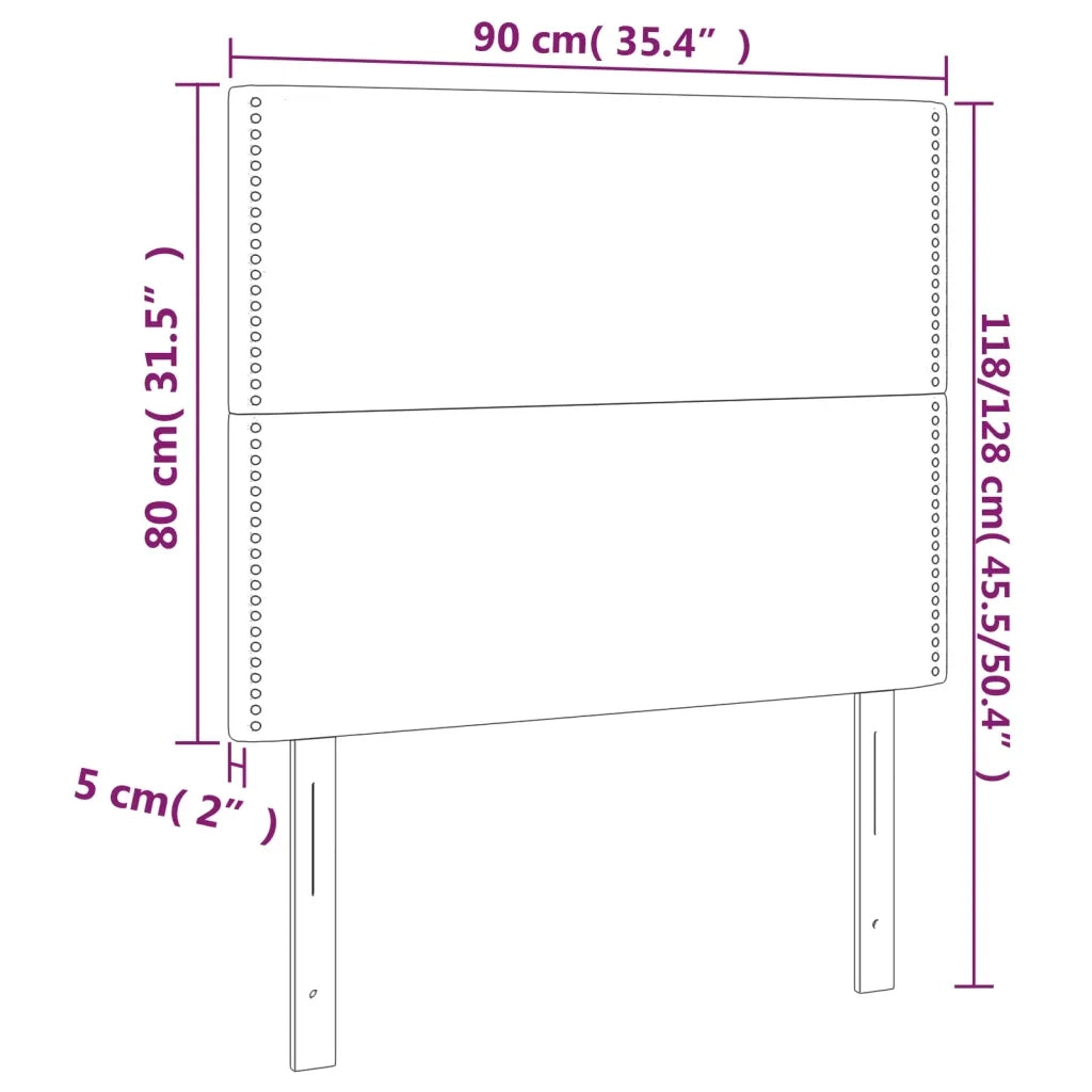 Testiera-Testata Decorativa Grigio Scuro 90x5x118/128 cm Velluto 815614