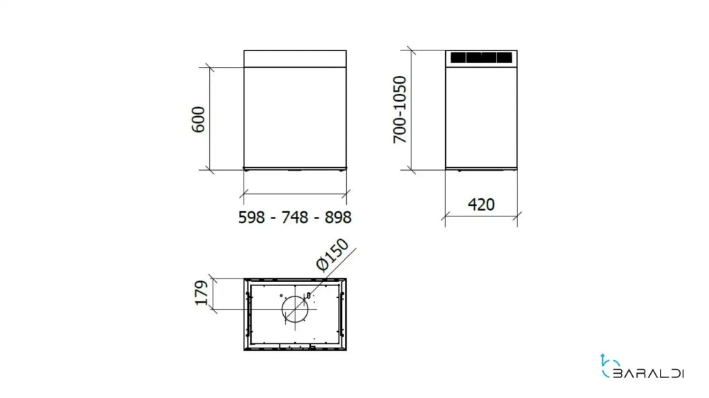 Cappa a parete GINZA PARETE cm 60 - Bianca - 800 m3/h
