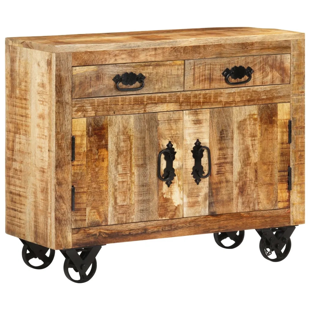 Credenza 80x30x65 cm in Legno Grezzo Massello di Mango 351689